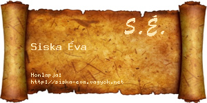 Siska Éva névjegykártya